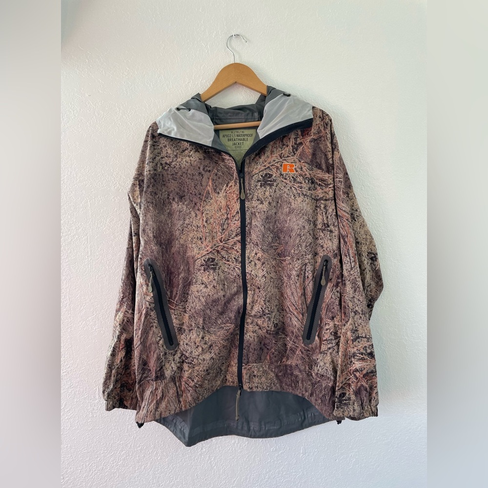 Russel Athletic Waterproof Breathable Jacket, Size XL, Mossy Oak Camouflage
